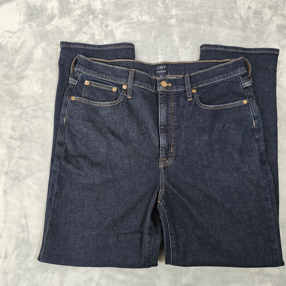 J.Crew Stovepipe Jeans Straight Leg Women's Size 31 Denim Blue Signature Stretch - Picture 4 of 16
